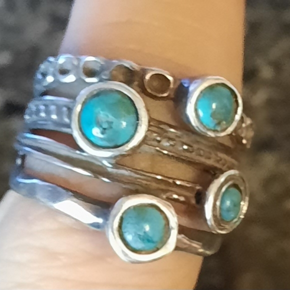 Genuine Turquoise Sterling Silver Ring. - Picture 4 of 4
